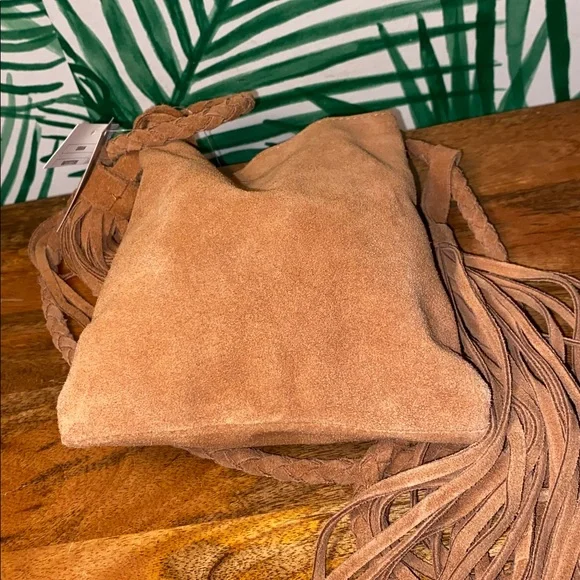 Urban Outfitters Brown Suede Fringe Tassel Crossbody Bag - Picture 4 of 7